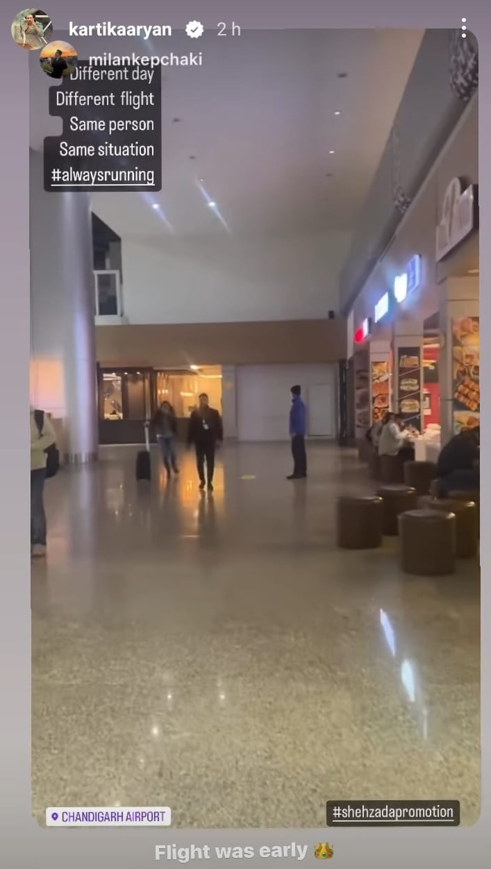 Kartik Aaryan visto corriendo en el aeropuerto, bromea 'el vuelo llegó temprano'; su estilista dice que es siempre la misma situación. Mirar