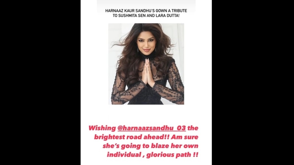 Screenshot of Lara Dutta's Instagram story. Screenshot of Lara Dutta's Instagram story.