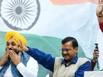 Delhi chief minister Arvind Kejriwal with Punjab chief minister Bhagwant Mann seen in a file photo. Delhi chief minister Arvind Kejriwal with Punjab chief minister Bhagwant Mann seen in a file photo.