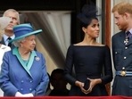 Prince Harry and Meghan Markle with late Queen Elizabeth II and Prince Andrew. Prince Harry and Meghan Markle with late Queen Elizabeth II and Prince Andrew.