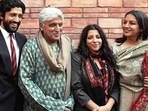 Javed Akhtar with Shabana Azmi, kids, Farhan and Zoya. Javed Akhtar with Shabana Azmi, kids, Farhan and Zoya.