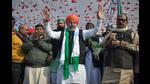 BKU leader Rakesh Tikait in Buxar on Monday. (HT Photo) BKU leader Rakesh Tikait in Buxar on Monday. (HT Photo)