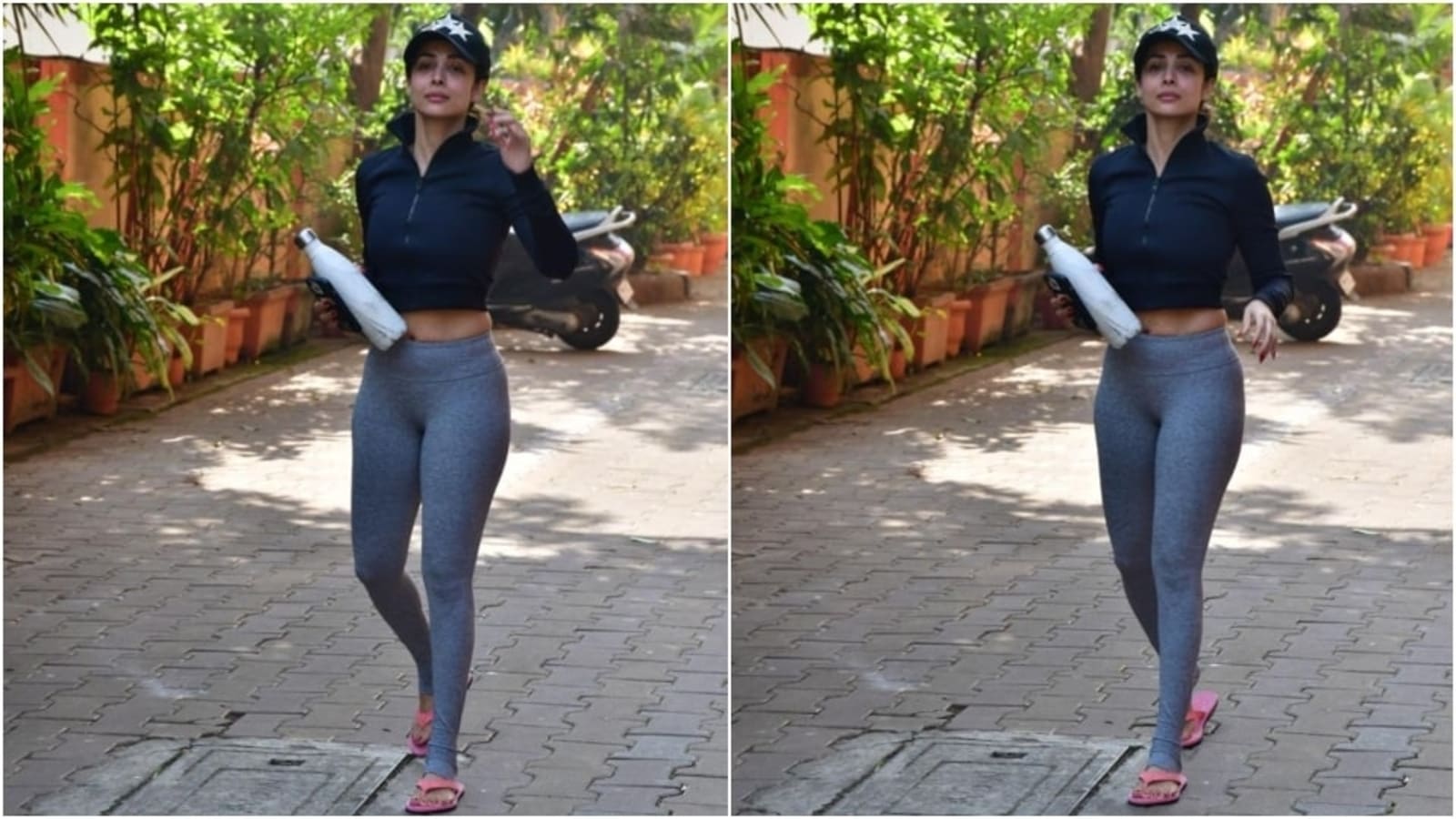 Malaika Arora scores another gym fashion win in crop jacket and yoga pants  for Monday workout. See pics