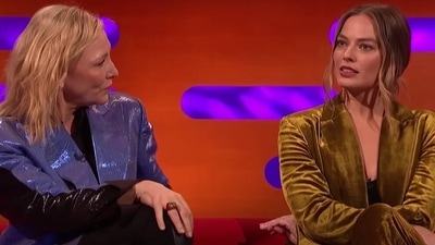 Cate Blanchett and Margot Robbie at The Graham Norton Show. Cate Blanchett and Margot Robbie at The Graham Norton Show.