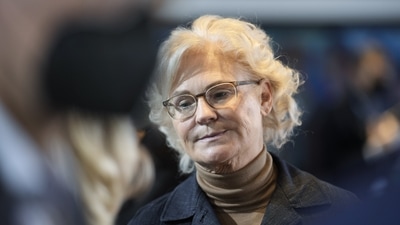 German Defence Minister Christine Lambrecht resigns. (AP)
