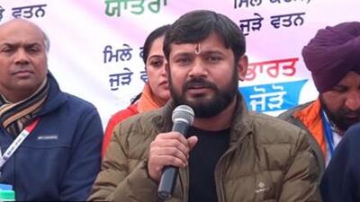 Kanhaiya Kumar addressed a press conference at Hoshiarpur in Punjab on Monday. (Video grab) Kanhaiya Kumar addressed a press conference at Hoshiarpur in Punjab on Monday. (Video grab)