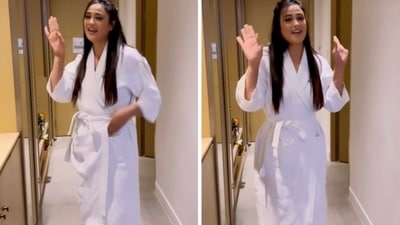 Shweta Tiwari dances to Beshram Rang. Shweta Tiwari dances to Beshram Rang.
