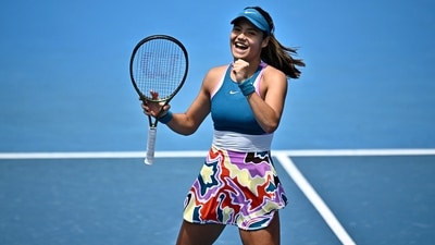 Britain's Emma Raducanu celebrates victory against Germany's Tamara Korpatsch (AFP) Britain's Emma Raducanu celebrates victory against Germany's Tamara Korpatsch (AFP)