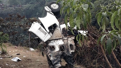 earch and rescue operation underway after the Yeti Airlines aircraft crashed, at Pokhara, on Monday. (ANI) earch and rescue operation underway after the Yeti Airlines aircraft crashed, at Pokhara, on Monday. (ANI)