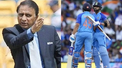 Sunil Gavaskar; Rohit Sharma with Virat Kohli Sunil Gavaskar; Rohit Sharma with Virat Kohli