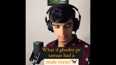 Jainam Barot singing the male version of Ghodey Pe Sawaar from the Netflix film Qala. (Instagram/@jainam.barot) Jainam Barot singing the male version of Ghodey Pe Sawaar from the Netflix film Qala. (Instagram/@jainam.barot)