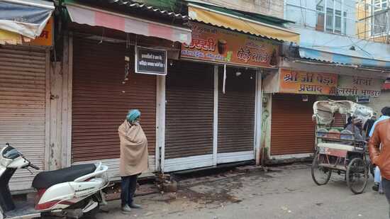 About 400 shops were kept shut in protest, said traders. (HT Photo)