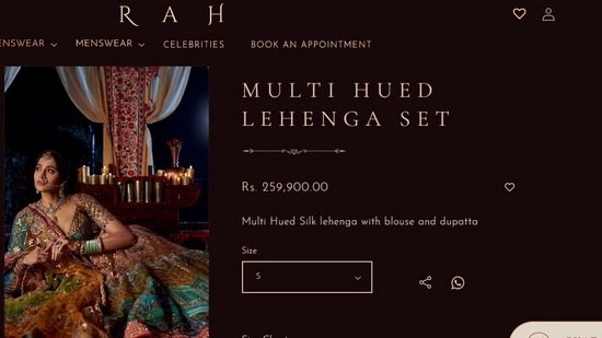 The price of the lehenga set Harnaaz Sandhu wore. (rimpleandharpreet.com)