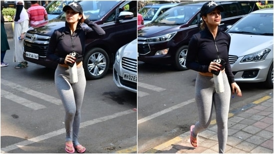 Malaika kickstarted her week by saying goodbye to the Monday blues and visiting the yoga studio in Mumbai for a quick workout. The paparazzi clicked the star arriving at the gym and dropped her pictures on social media. (HT Photo/Varinder Chawla)