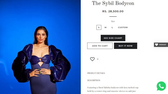 The price of the dress that Rakul Preet wore in the photo shoot.  (sameermadan.com)