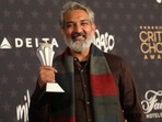 SS Rajamouli, poses with the Best Foreign Language Film for RRR at the 28th annual Critics Choice Awards in Los Angeles, California on January 15, 2023. REUTERS/Aude Guerrucci