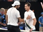 Andy Murray, right, of Britain is congratulated by Matteo Berrettini of Italy following their first round match at the Australian Open(AP) Andy Murray, right, of Britain is congratulated by Matteo Berrettini of Italy following their first round match at the Australian Open(AP)