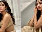 Janhvi Kapoor is in beige lehenga in latest pictures. Janhvi Kapoor is in beige lehenga in latest pictures.