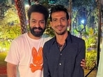 Jr NTR met Yuzvendra Chahal, Ꮪhubman Gill, and others. Jr NTR met Yuzvendra Chahal, Ꮪhubman Gill, and others.