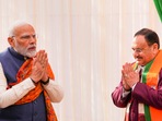 New Delhi: Prime Minister Narendra Modi being greeted by BJP National President JP Nadda as he arrives for the second day of BJP's National Executive Meet, at NDMC Convention Centre in New Delhi, (PTI) New Delhi: Prime Minister Narendra Modi being greeted by BJP National President JP Nadda as he arrives for the second day of BJP's National Executive Meet, at NDMC Convention Centre in New Delhi, (PTI)