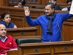 New Delhi: Delhi Chief Minister Arvind Kejriwal speaks during a session of the Delhi Legislative Assembly, in New Delhi, Tuesday(PTI) New Delhi: Delhi Chief Minister Arvind Kejriwal speaks during a session of the Delhi Legislative Assembly, in New Delhi, Tuesday(PTI)