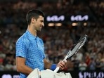 Serbia's Novak Djokovic before his first round match against Spain's Roberto Carballes Baena 