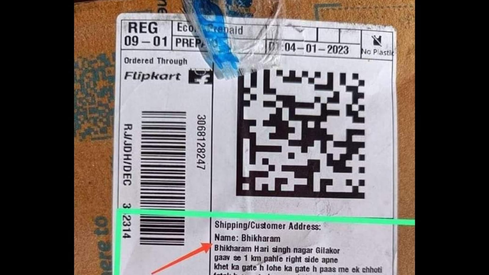 ‘Gaav se 1 km pehle’: Hilarious address on package takes people on a laughter ride