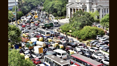 Currently, if an ambulance is stuck in traffic, a policeman has to override the automated signals and allow the vehicle to pass through. (PTI) Currently, if an ambulance is stuck in traffic, a policeman has to override the automated signals and allow the vehicle to pass through. (PTI)