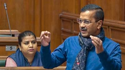 Delhi chief minister Arvind Kejriwal speaking in the assembly. (PTI) Delhi chief minister Arvind Kejriwal speaking in the assembly. (PTI)