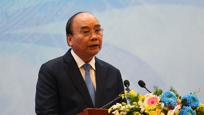 Nguyen Xuan Phuc: Vietnam's President Nguyen Xuan Phuc speaks. (AFP)