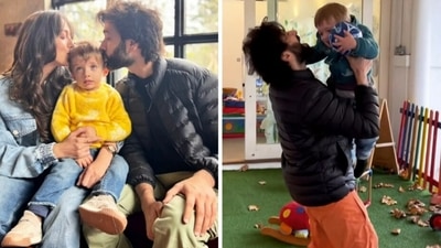 Nakuul Mehta with wife Jankee Parekh and baby boy Sufi. Nakuul Mehta with wife Jankee Parekh and baby boy Sufi.