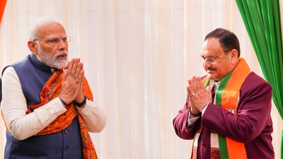 Prime Minister Narendra Modi with BJP National President JP Nadda. (PTI) Prime Minister Narendra Modi with BJP National President JP Nadda. (PTI)