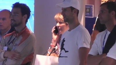 Australian Open: Novak Djokovic watches Andy Murray's five-set thriller. (Twitter) Australian Open: Novak Djokovic watches Andy Murray's five-set thriller. (Twitter)