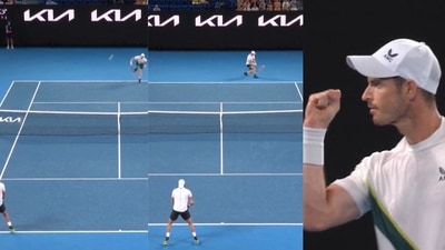 Australian Open 2023: Andy Murray won an epic rally vs Matteo Berrettini. (Twitter) Australian Open 2023: Andy Murray won an epic rally vs Matteo Berrettini. (Twitter)