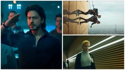 Stills from Pathaan trailer. Stills from Pathaan trailer.