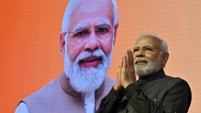 Prime Minister Narendra Modi greets during the BJP National Executive Meeting held at NDMC Convention Center, in New Delhi on Monday. (ANI) Prime Minister Narendra Modi greets during the BJP National Executive Meeting held at NDMC Convention Center, in New Delhi on Monday. (ANI)