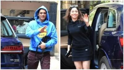 Vijay Varma and Tamannaah Bhatia spotted in Mumbai on Monday. (Yogen Shah) Vijay Varma and Tamannaah Bhatia spotted in Mumbai on Monday. (Yogen Shah)