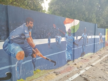 Murals in Sundargarh district of Odisha where hockey is more than just a game. (HT Photos) Murals in Sundargarh district of Odisha where hockey is more than just a game. (HT Photos)