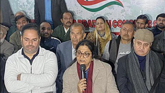 AICC incharge for Jammu and Kashmir Rajni Patil addresses a press conference in Jammu on Tuesday. (ANI)