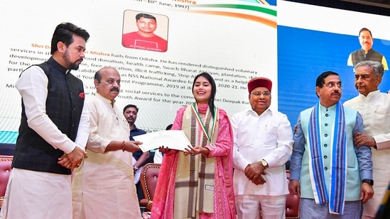 Karnataka CM Basavaraj Bommai in Hubballi for the National Youth Festival on Monday, Jan. 16, 2023. (PTI Photo)