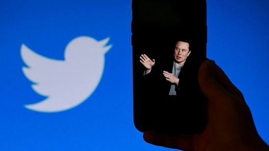 Taliban On Twitter: Phone screen displays a photo of Elon Musk with the Twitter logo.(AFP)