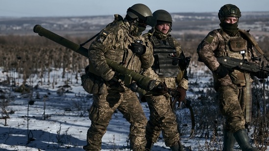 Russia-Ukraine War: Ukrainian soldiers on their positions in the frontline near Soledar. (AP)