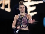 Maria Sakkari of Greece reacts after defeating Diana Shnaider of Russia in their second round match at the Australian Open tennis championship in Melbourne, Australia, Wednesday, Jan. 18, 2023. (AP Photo/Ng Han Guan)(AP) Maria Sakkari of Greece reacts after defeating Diana Shnaider of Russia in their second round match at the Australian Open tennis championship in Melbourne, Australia, Wednesday, Jan. 18, 2023. (AP Photo/Ng Han Guan)(AP)
