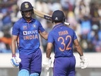Shubhman Gill celebrates with batting partner Ishan Kishan after scoring fifty runs Shubhman Gill celebrates with batting partner Ishan Kishan after scoring fifty runs
