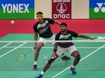 Indian badminton players Chirag Shetty (L) and Satwiksairaj Rankireddy at the India Open 2023(PTI) Indian badminton players Chirag Shetty (L) and Satwiksairaj Rankireddy at the India Open 2023(PTI)
