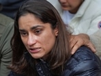 Indian wrestler Vinesh Phogat reacts during a press conference regarding wrestlers' protest against the Wrestling Federation of India (WFI), in New Delhi Indian wrestler Vinesh Phogat reacts during a press conference regarding wrestlers' protest against the Wrestling Federation of India (WFI), in New Delhi