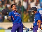 Shubman Gill celebrates his double century during the first ODI against New Zealand Shubman Gill celebrates his double century during the first ODI against New Zealand