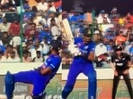 Screengrab of Hardik Pandya's SKY-like shots Screengrab of Hardik Pandya's SKY-like shots