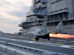 File photo of fighter operations on INS Vikramaditya. File photo of fighter operations on INS Vikramaditya.