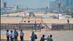 Mumbai, India - January 18, 2023: All arrangements and preparations in progess on the eve of PM Narendra Modi's visit, at BKC Ground, Bandra (East), in Mumbai, India, on Wednesday, January 18, 2023. (Photo by Satish Bate/Hindustan Times) (Satish Bate/HT PHOTO) Mumbai, India - January 18, 2023: All arrangements and preparations in progess on the eve of PM Narendra Modi's visit, at BKC Ground, Bandra (East), in Mumbai, India, on Wednesday, January 18, 2023. (Photo by Satish Bate/Hindustan Times) (Satish Bate/HT PHOTO)